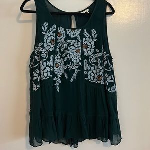 Anthropologie Floreat Roselle embroidered tank